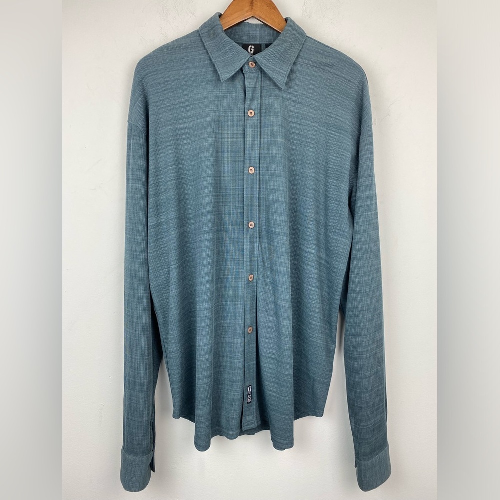 Guess Jeans size XL Men’s Blue Green Long Sleeve Button Up Shirt